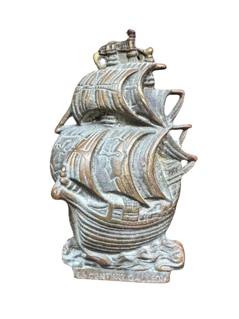 Vintage Solid Brass Galleon Ship Door Knocker Nautical Coastal Decor 6.25”